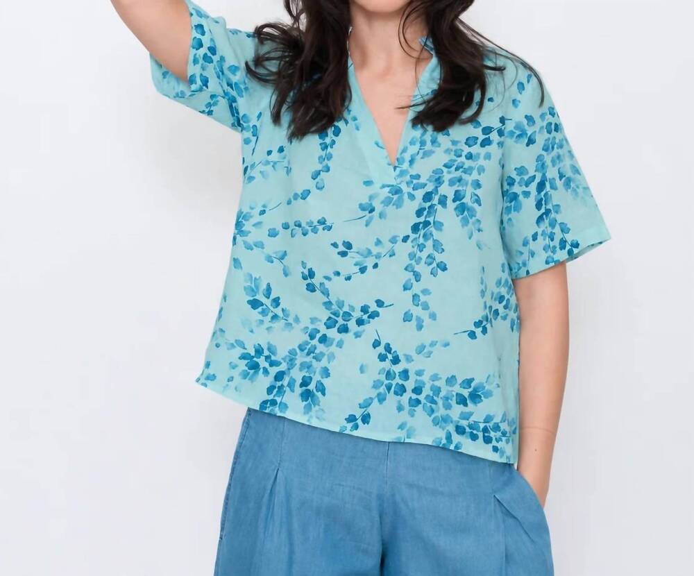 NEW BLUEBERRY popover top in aqua flora
